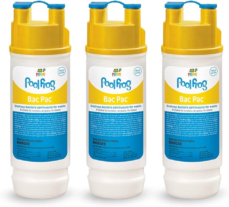 Frog Bac Pac Replacement Chlorine Cartridges for use with Pool Model 5400 and 6100 Cyclers - Prefilled for Easy & Convenient Pool Sanitizing & Water Care - 3 Pack - Image 1